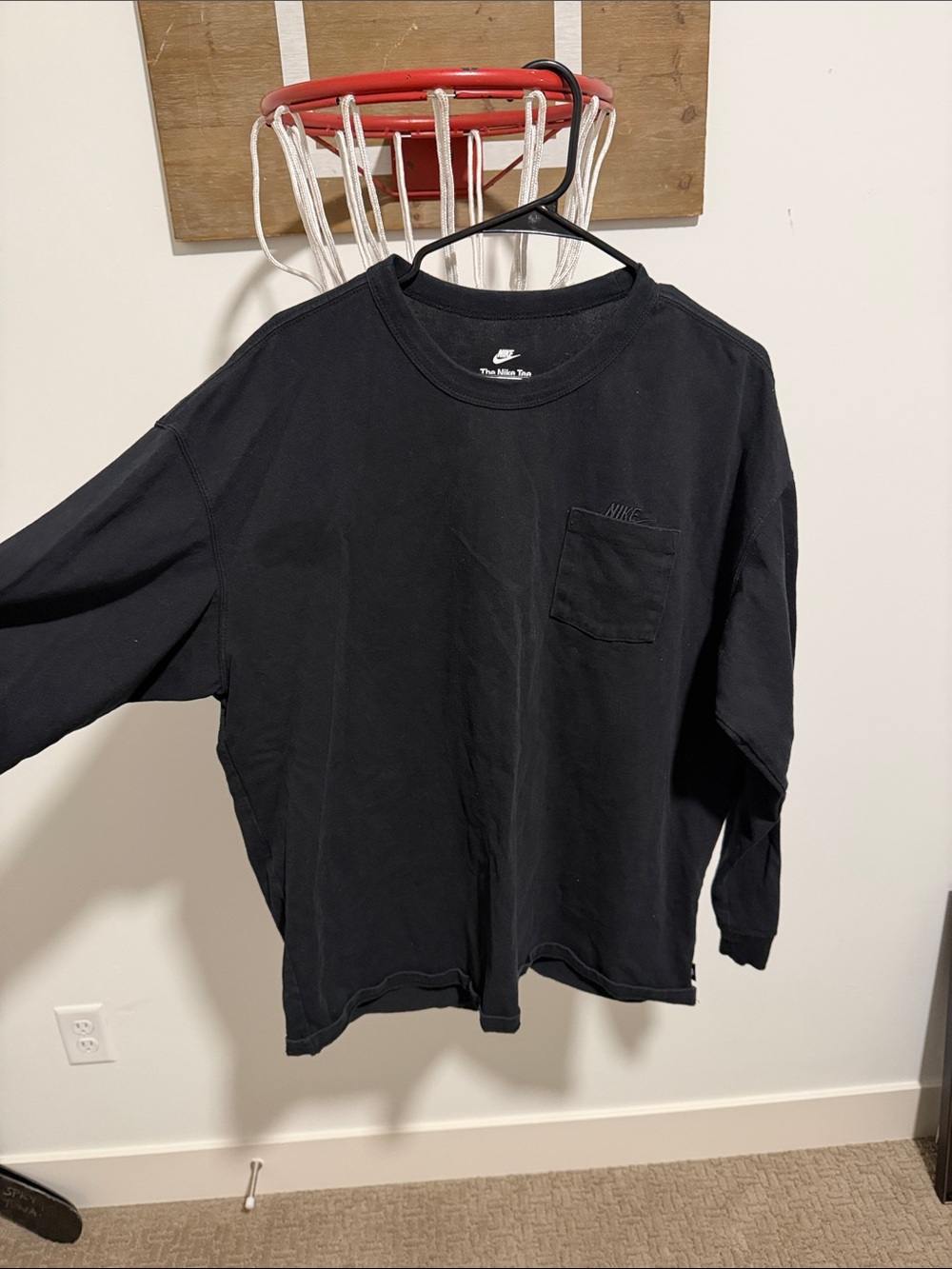 Nike Black Long-Sleeve Pocket Tee - Subtle Logo